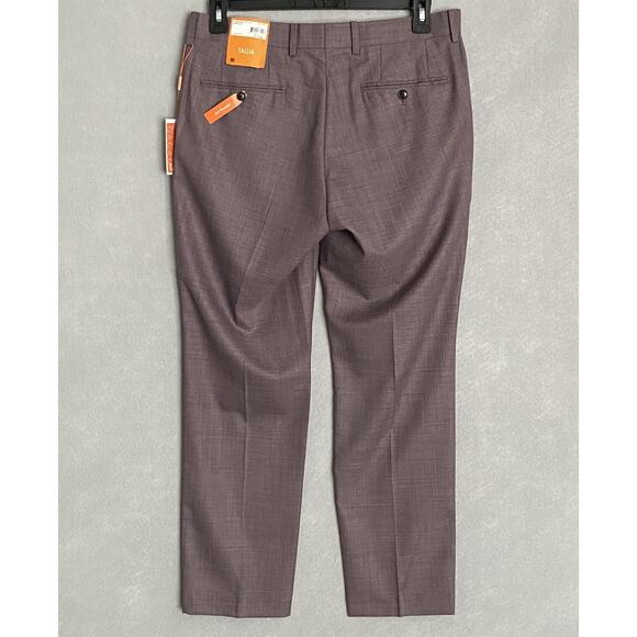 Tallia Men's 34x30 Suit Pant Vane Stretch Wool Blend Plum NEW - Picture 5 of 10